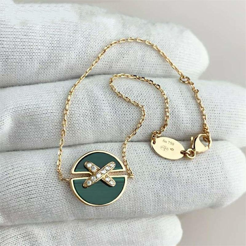 [Vera Jewelry]JEUX DE BRACELET MALACHITE PINK GOLD DIAMONDS