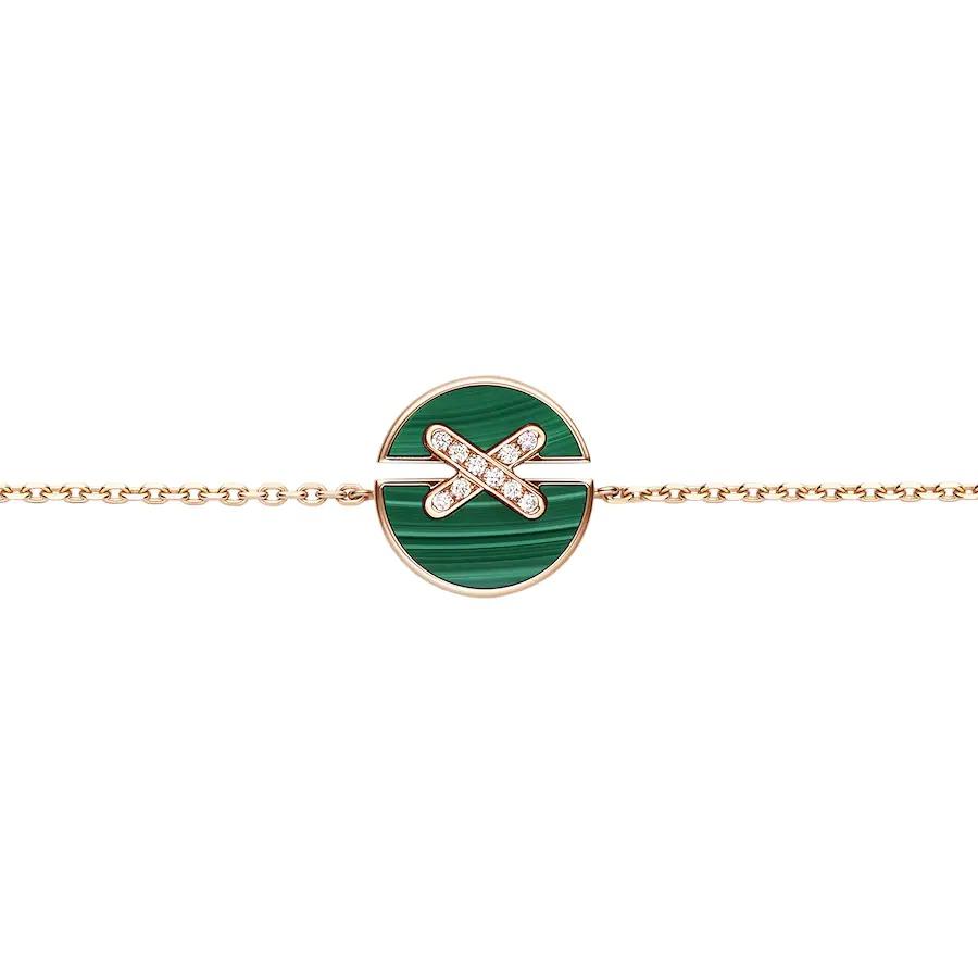 [Vera Jewelry]JEUX DE BRACELET MALACHITE PINK GOLD DIAMONDS