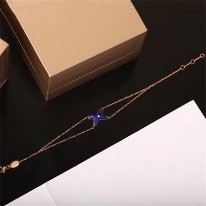 [Vera  Jewelry]Hollow Design Four-Leaf Clover Flower Shape Bracelet