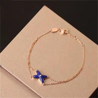 [Vera Jewelry]Hollow Design Four-Leaf Clover Flower Shape Bracelet