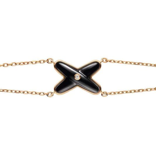 [Vera Jewelry]JEUX BRACELET ONYX PINK GOLD 1 DIAMOND