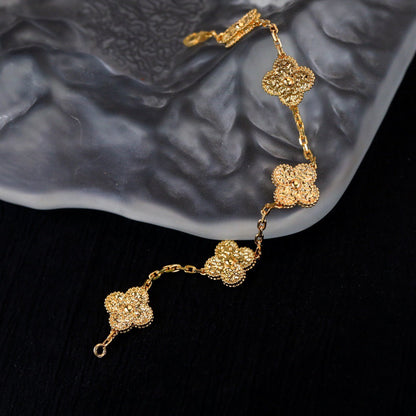 [Vera  Jewelry]LUCKY CLOVER 5-MOTIF BRACELET - BRONZING