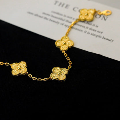 [Vera  Jewelry]LUCKY CLOVER 5-MOTIF BRACELET - BRONZING