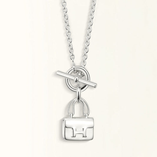 [Vera Jewelry]POP H PEDANT SILVER NECKLACE