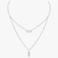 [Vera Jewelry]MOVE 2 ROW DIAMOND NECKLACE