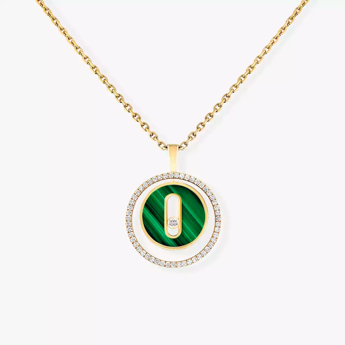 [Vera Jewelry]Lucky Move Diamond Necklace in Rose Gold and White Mother-of-Pearl