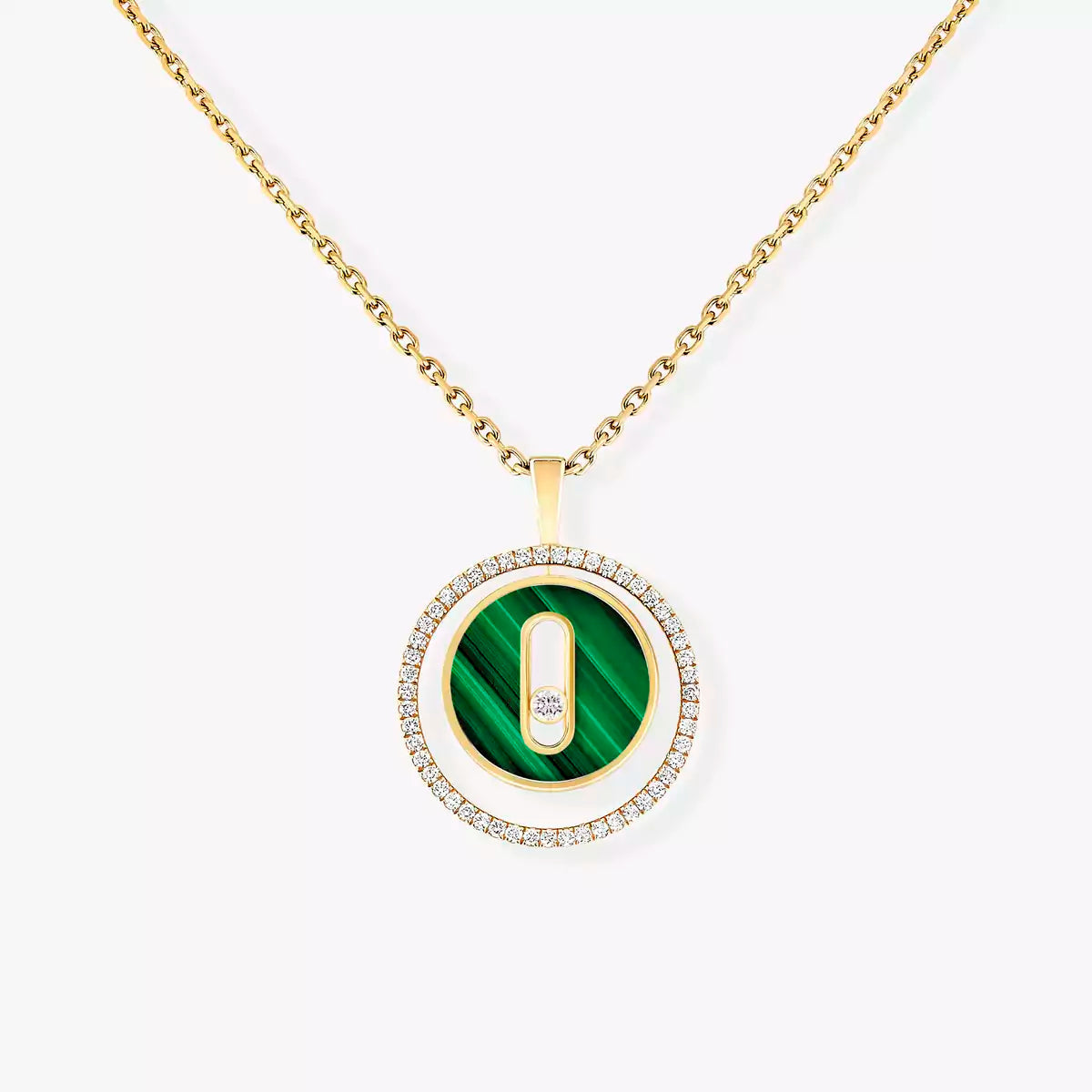 [Vera  Jewelry]Lucky Move Diamond Necklace in Rose Gold and White Mother-of-Pearl