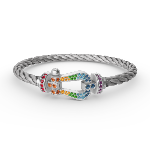 [Vera  Jewelry]FORC LARGE HORSESHOE  COLORED DIAMOND BRACELET SILVER