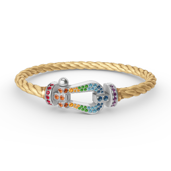 [Vera Jewelry]FORC LARGE HORSESHOE  COLORED DIAMOND BRACELET SILVER