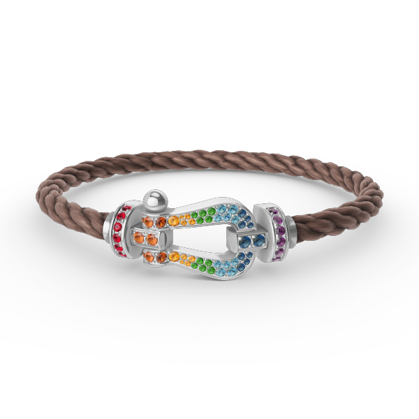 [Vera Jewelry]FORC LARGE HORSESHOE  COLORED DIAMOND BRACELET SILVER