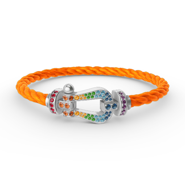 [Vera  Jewelry]FORC LARGE HORSESHOE  COLORED DIAMOND BRACELET SILVER