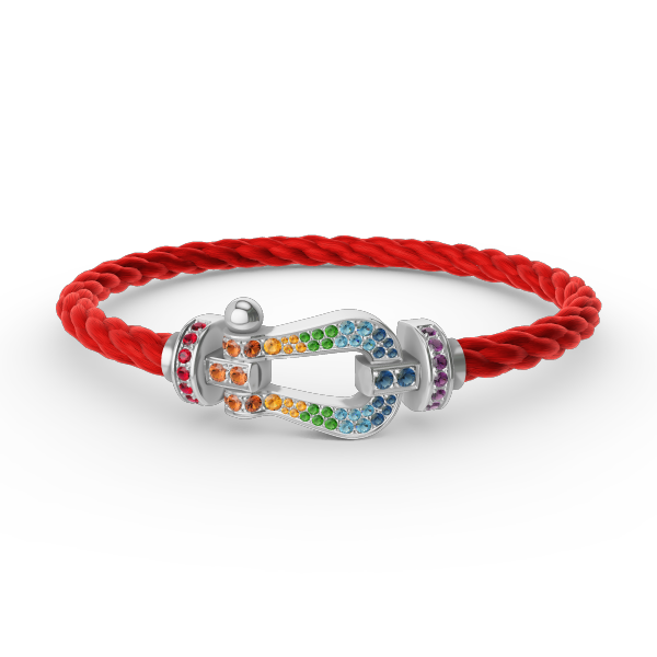 [Vera Jewelry]FORC LARGE HORSESHOE  COLORED DIAMOND BRACELET SILVER