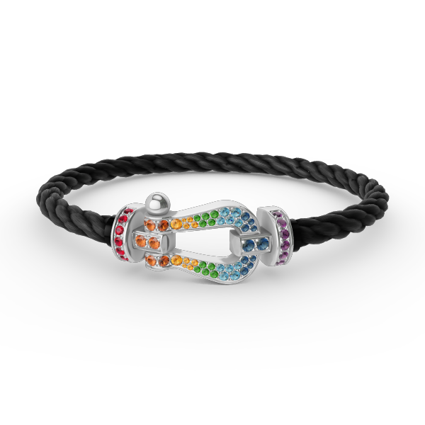 [Vera  Jewelry]FORC LARGE HORSESHOE  COLORED DIAMOND BRACELET SILVER