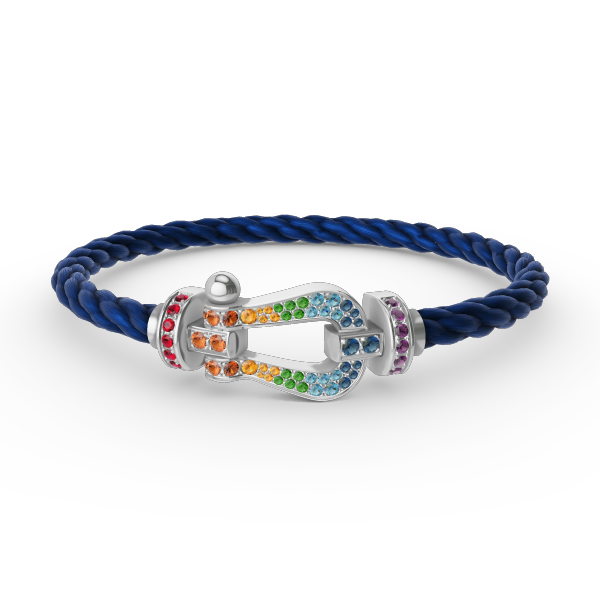[Vera Jewelry]FORC LARGE HORSESHOE  COLORED DIAMOND BRACELET SILVER