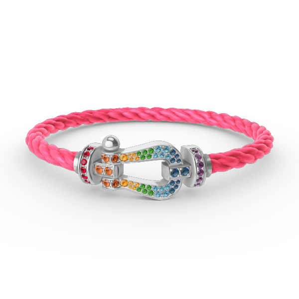 [Vera Jewelry]FORC LARGE HORSESHOE  COLORED DIAMOND BRACELET SILVER