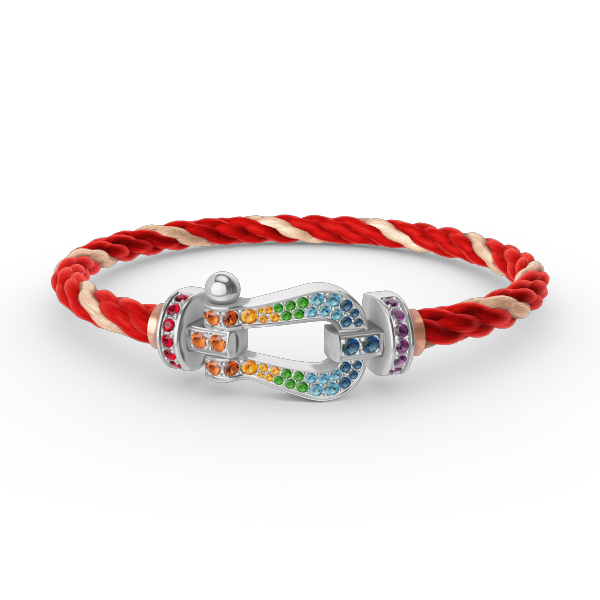 [Vera Jewelry]FORC LARGE HORSESHOE  COLORED DIAMOND BRACELET SILVER