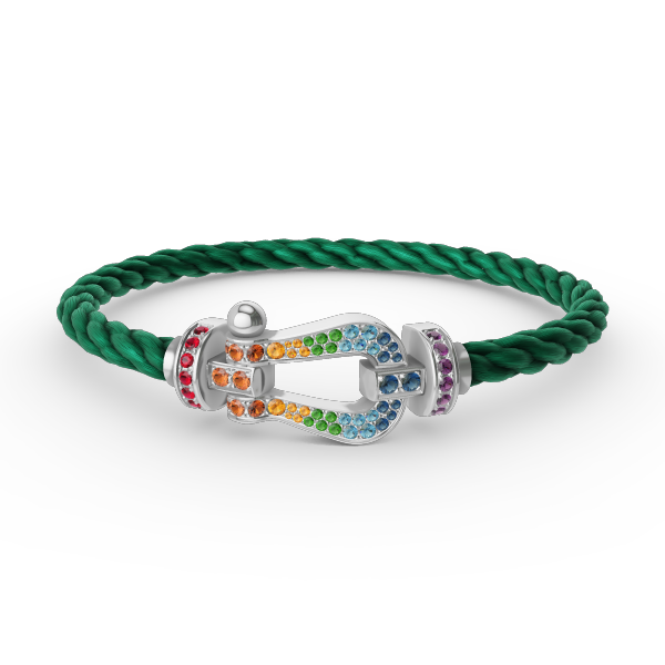 [Vera Jewelry]FORC LARGE HORSESHOE  COLORED DIAMOND BRACELET SILVER