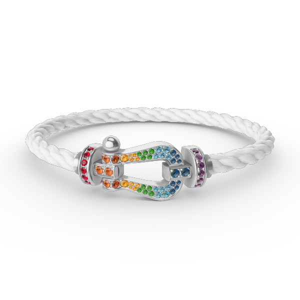 [Vera Jewelry]FORC LARGE HORSESHOE  COLORED DIAMOND BRACELET SILVER