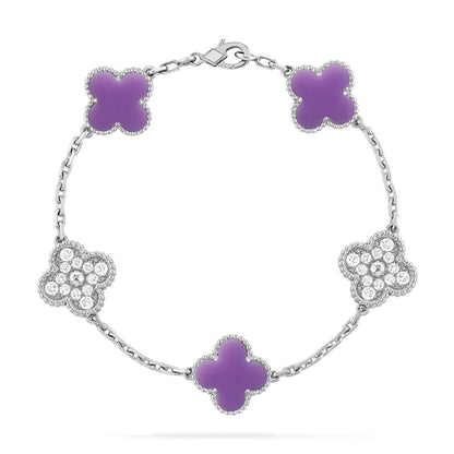 [Vera Jewelry] クローバー 5モチーフ ライトパープル ブレスレット コレクション