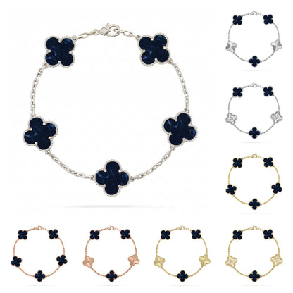 [Vera  Jewelry]LUCKY CLOVER 5-MOTIF BRACELET - PIETERSITE COLLECTION