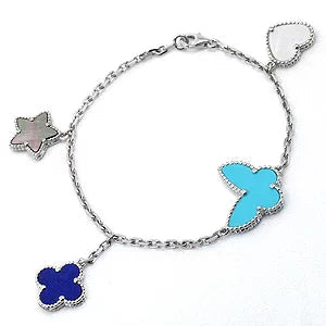 [Vera Jewelry]LUCKY SPRING SILVER BRACELET 4 MOTIF
