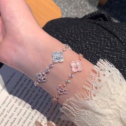 [Vera Jewelry]CLOVER 5 MOTIF PINK BLUE RED WHITE BRACELET