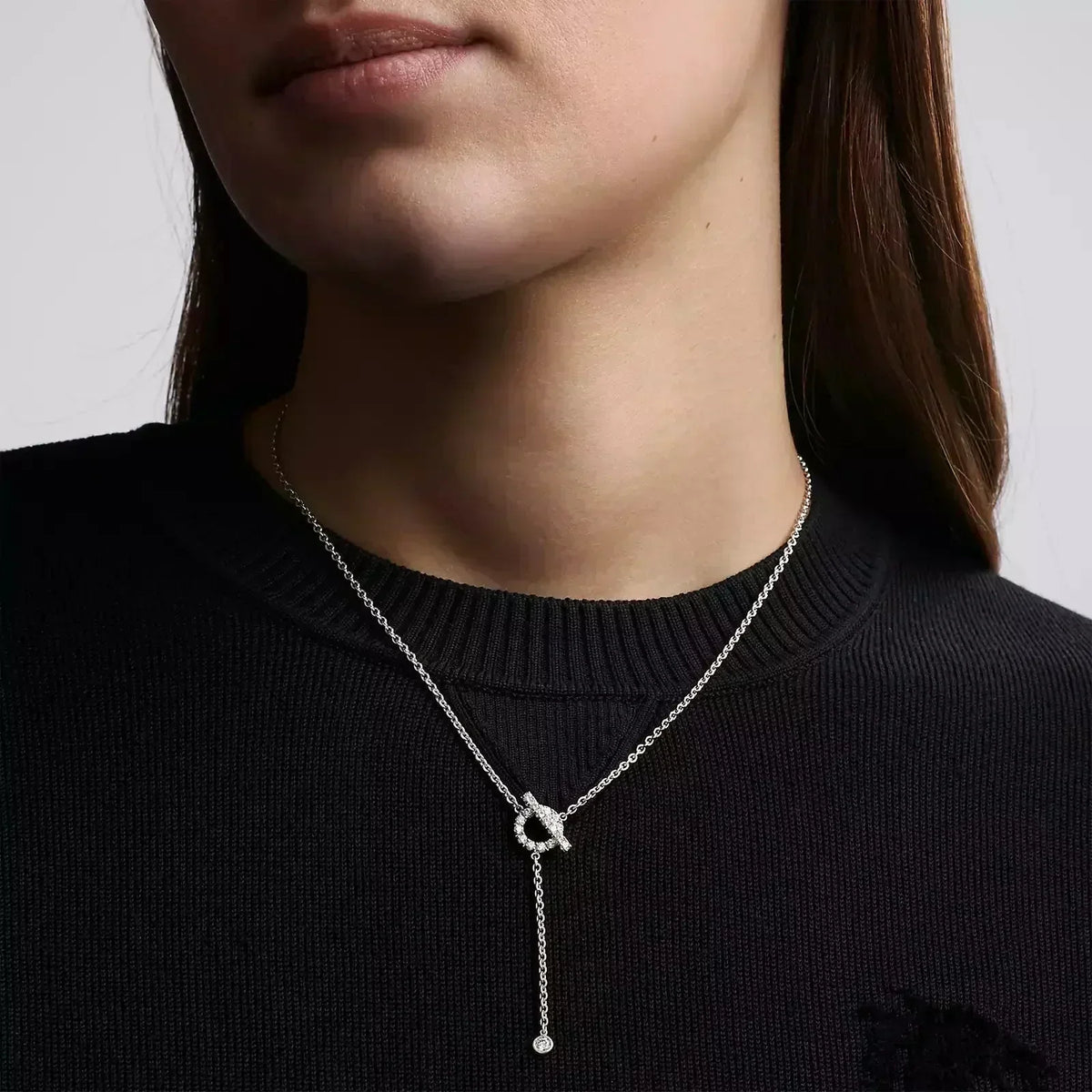 [Vera  Jewelry]FINESSE SILVER DIAMOND NECKLACE