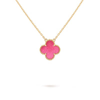 [Vera  Jewelry] NEW CLOVER 15MM PINK ENAMEL NECKLACE