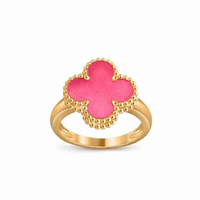 [Vera  Jewelry]NEW CLOVER PINK ENAMEL RINGS