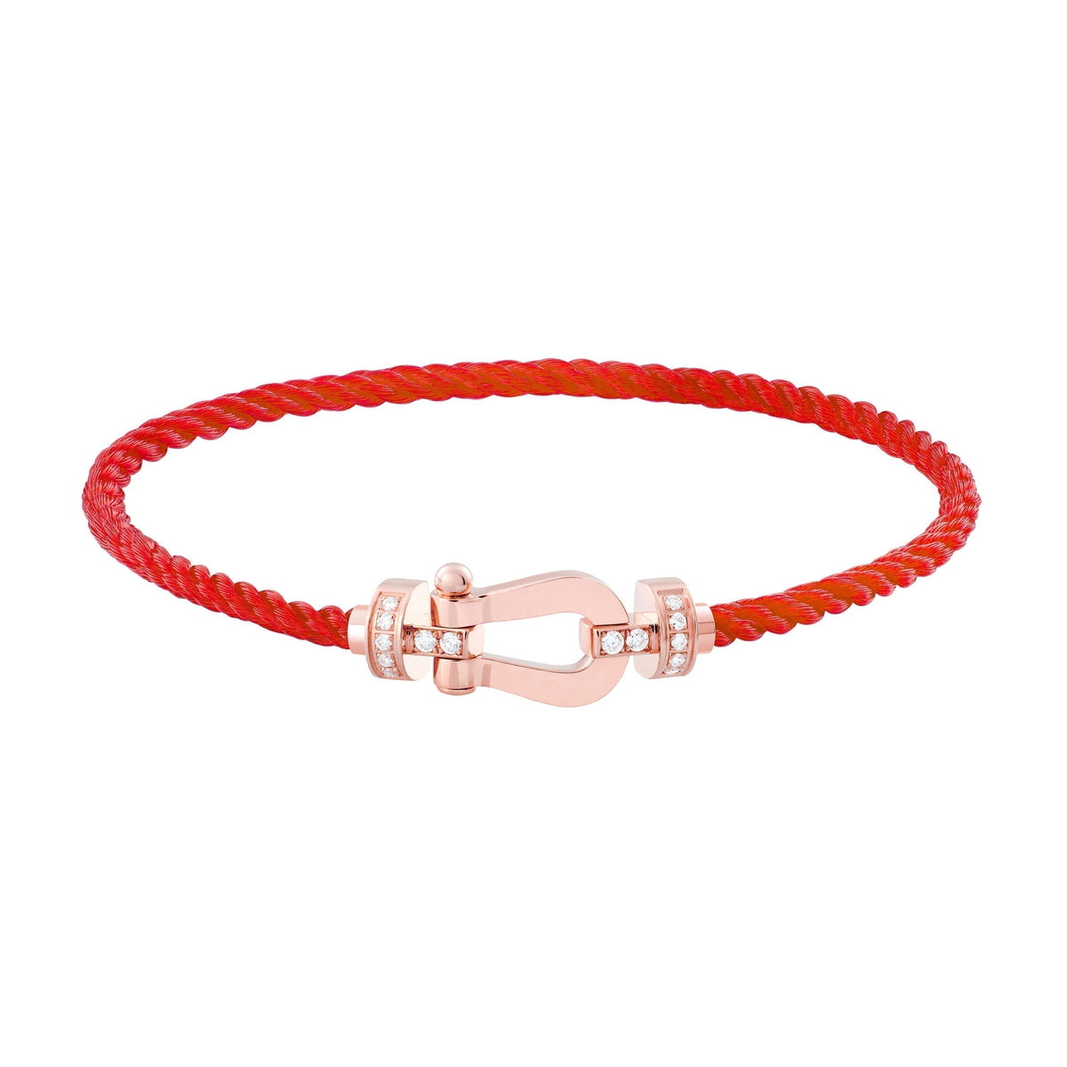 [Vera  Jewelry]FORCE 10 HALF DIAMOND PINK GOLD RED CORDERI LARGE AND MEDIUM MODEL