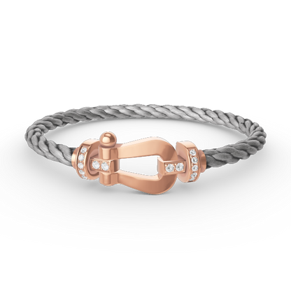 [Vera  Jewelry]FORCE LARGE HORSESHOE HALF DIAMOND BRACELET ROSE GOLD