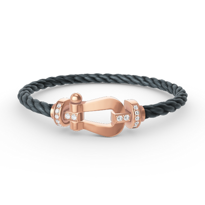 [Vera Jewelry]FORCE LARGE HORSESHOE HALF DIAMOND BRACELET ROSE GOLD