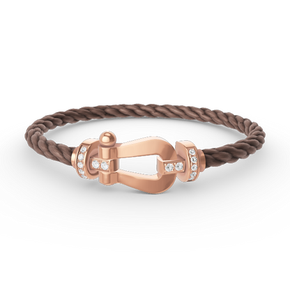 [Vera Jewelry]FORCE LARGE HORSESHOE HALF DIAMOND BRACELET ROSE GOLD