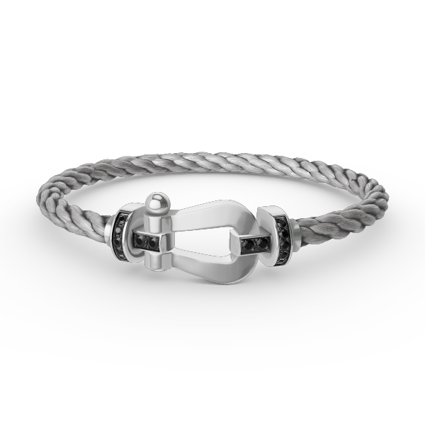 [Vera Jewelry]FORCE LARGE HORSESHOE BLACK DIAMOND BRACELET SILVER