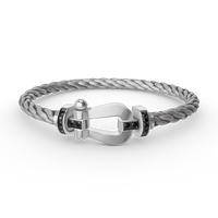 [Vera Jewelry]FORCE LARGE HORSESHOE BLACK DIAMOND BRACELET SILVER