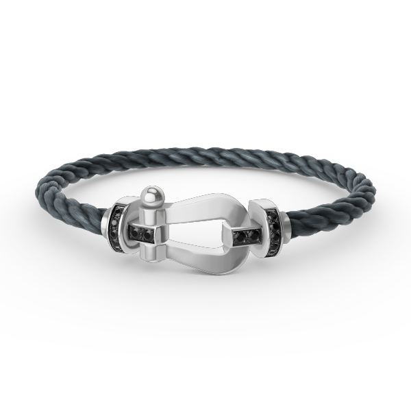 [Vera Jewelry]FORCE LARGE HORSESHOE BLACK DIAMOND BRACELET SILVER