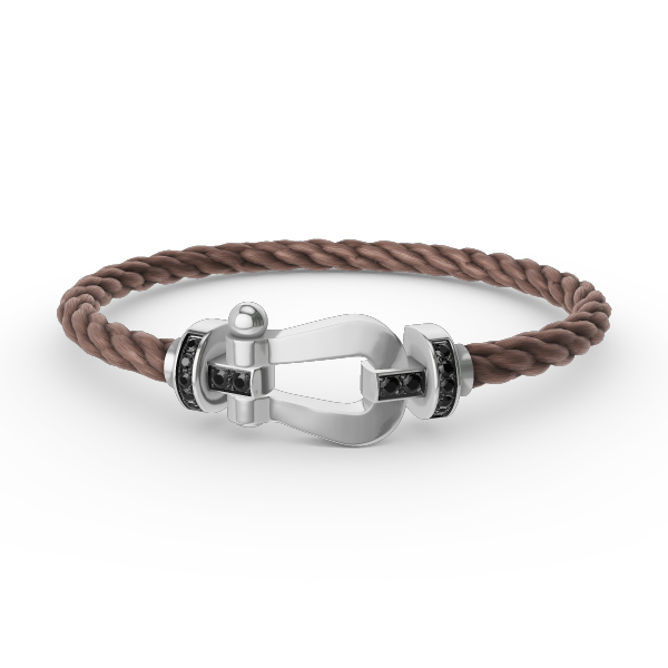 [Vera  Jewelry]FORCE LARGE HORSESHOE BLACK DIAMOND BRACELET SILVER