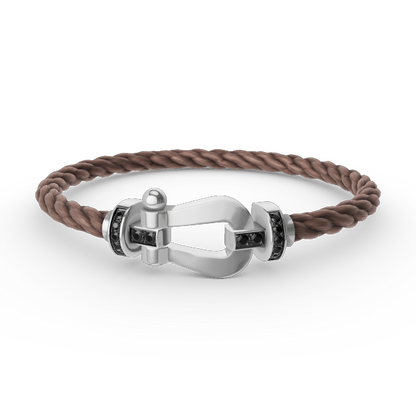 [Vera Jewelry]FORCE LARGE HORSESHOE BLACK DIAMOND BRACELET SILVER