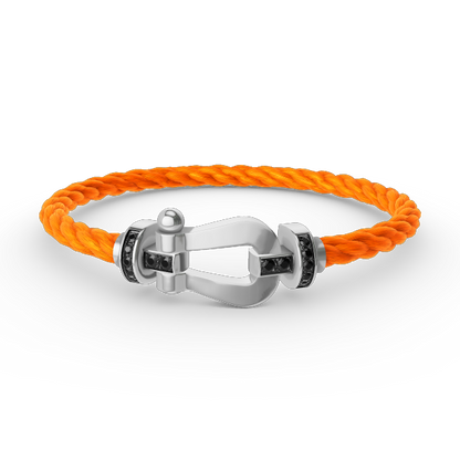 [Vera Jewelry]FORCE LARGE HORSESHOE BLACK DIAMOND BRACELET SILVER