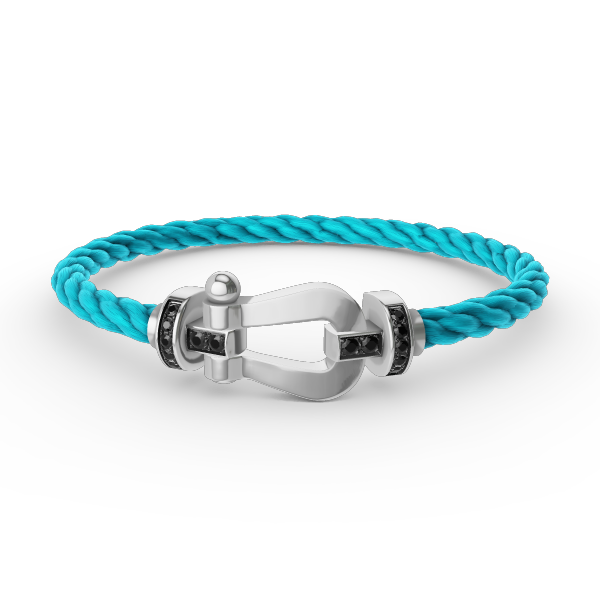 [Vera Jewelry]FORCE LARGE HORSESHOE BLACK DIAMOND BRACELET SILVER