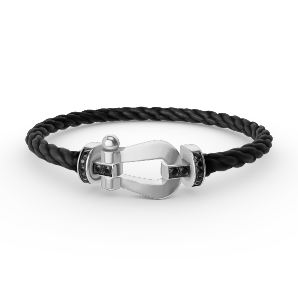 [Vera Jewelry]FORCE LARGE HORSESHOE BLACK DIAMOND BRACELET SILVER