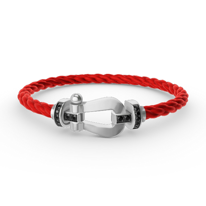 [Vera Jewelry]FORCE LARGE HORSESHOE BLACK DIAMOND BRACELET SILVER
