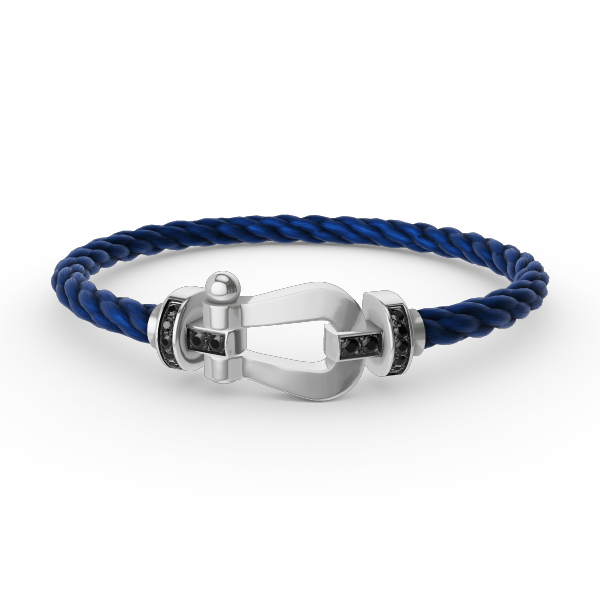 [Vera Jewelry]FORCE LARGE HORSESHOE BLACK DIAMOND BRACELET SILVER