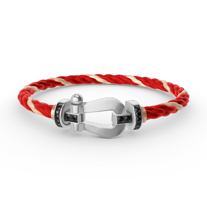 [Vera Jewelry]FORCE LARGE HORSESHOE BLACK DIAMOND BRACELET SILVER