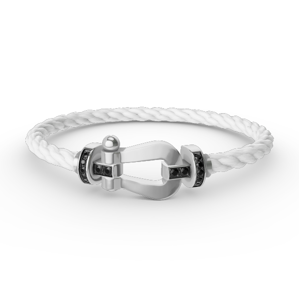 [Vera  Jewelry]FORCE LARGE HORSESHOE BLACK DIAMOND BRACELET SILVER