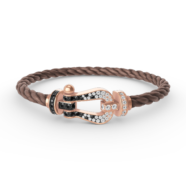 [Vera Jewelry]FORCE LARGE HORSESHOE BLACK WHITE DIAMOND BRACELET ROSE GOLD