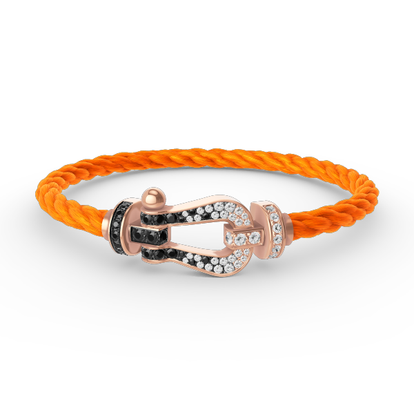 [Vera Jewelry]FORCE LARGE HORSESHOE BLACK WHITE DIAMOND BRACELET ROSE GOLD