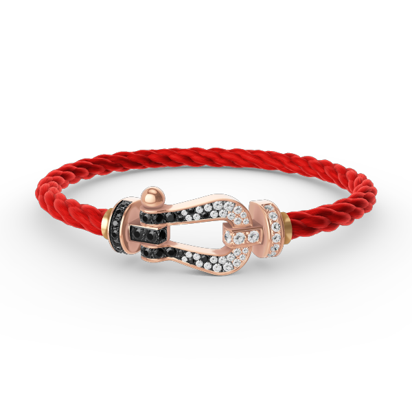 [Vera  Jewelry]FORCE LARGE HORSESHOE BLACK WHITE DIAMOND BRACELET ROSE GOLD