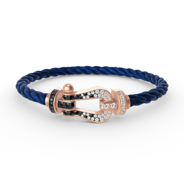 [Vera Jewelry]FORCE LARGE HORSESHOE BLACK WHITE DIAMOND BRACELET ROSE GOLD