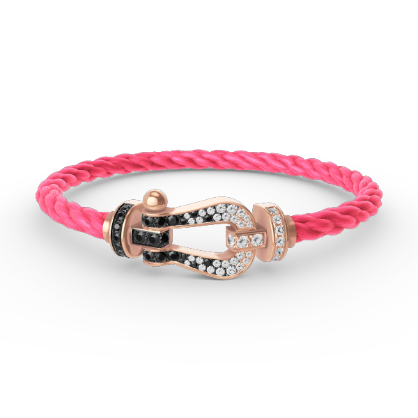 [Vera Jewelry]FORCE LARGE HORSESHOE BLACK WHITE DIAMOND BRACELET ROSE GOLD